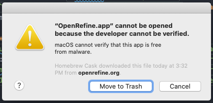 Cannot open OpenRefine